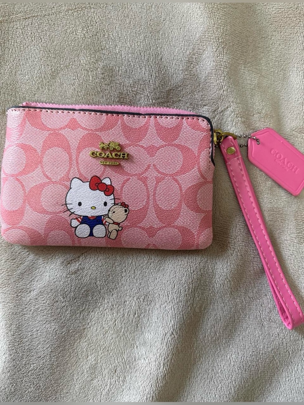 Hello Kitty Coach Pink Wristlet